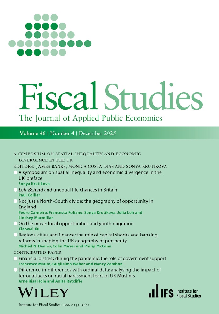 New publication in Fiscal Studies